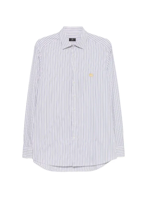 ETRO striped embroidered-logo shirt White MRIB000299TR5B7