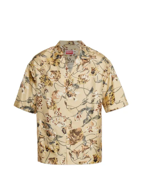 Kenzo floral-print silk shirt Neutrals FG65CH1349O6