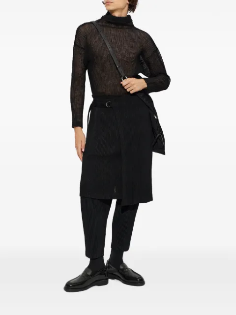 Homme Plissé Issey Miyake pleated turtleneck sweater Black HP68JK2320