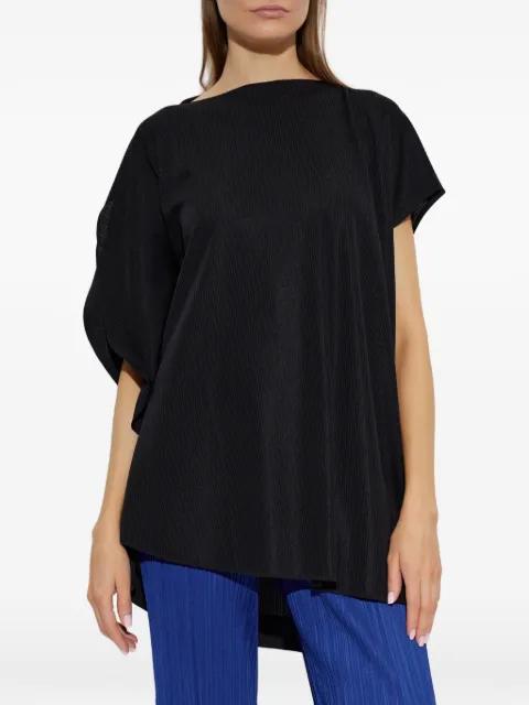 Pleats Please Issey Miyake A-Poc Slice pleated ruffled top Black PP68KT602