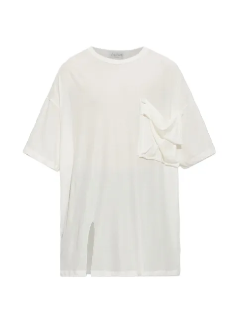 Yohji Yamamoto patch-pocket side-slit T-shirt White HWT310800