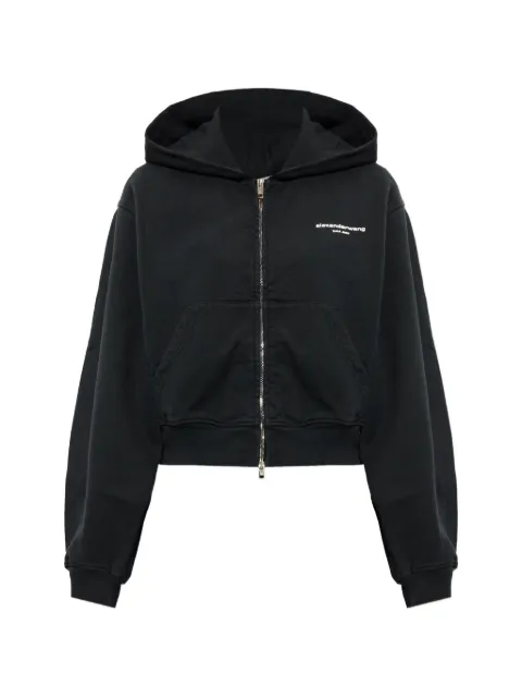 Alexander Wang logo-print zip-up hoodie Black 1CC4262799