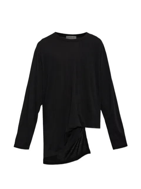 Yohji Yamamoto asymmetric long-sleeve T-shirt Black HWT170710