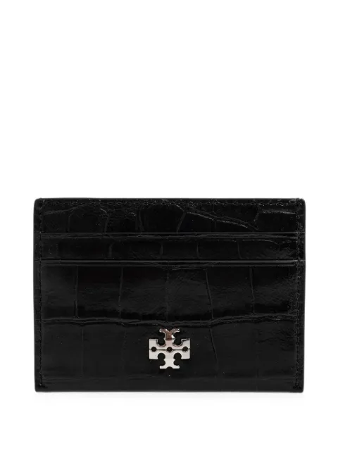 Tory Burch croc-effect logo-plaque card holder Black 1858690