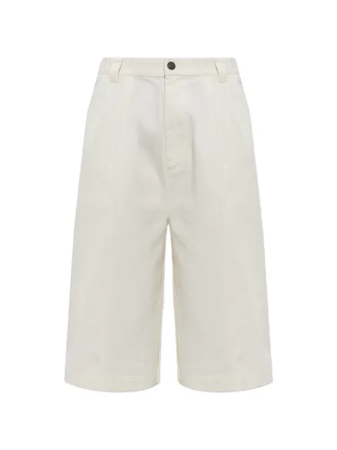 adidas wide-leg denim shorts White KR91140