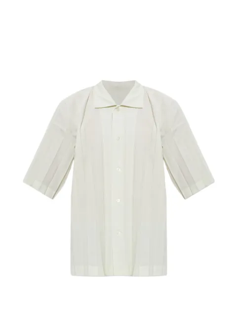 Homme Plissé Issey Miyake pleated short-sleeve shirt Neutrals HP68FJ3000