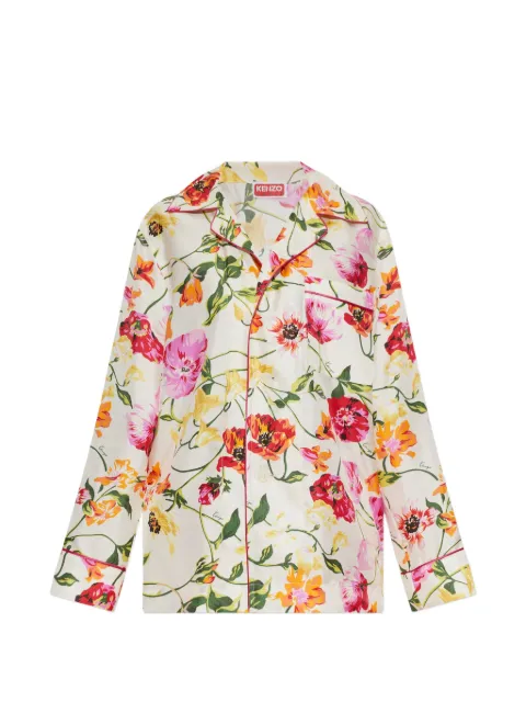 Kenzo Wildflower silk shirt Neutrals FG62CH2949O5