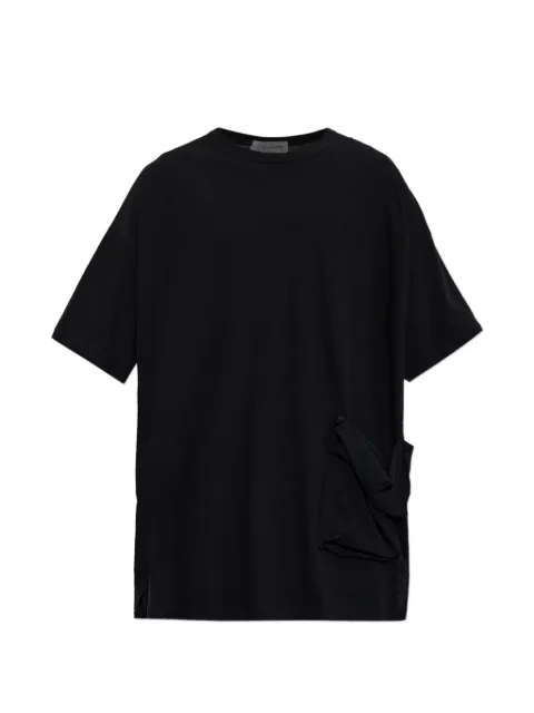 Yohji Yamamoto oversized draped-pocket T-shirt Black HWT320800