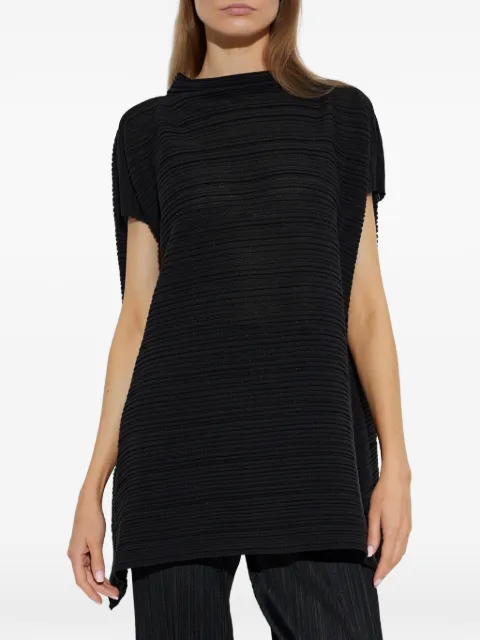 Pleats Please Issey Miyake oversized pleated top Black PP68KT782