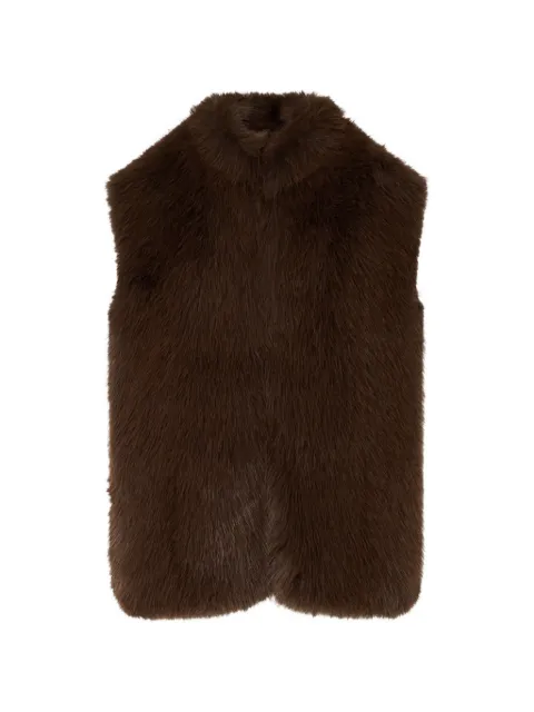 LIU JO faux-fur vest with belt Brown WF6203E1136