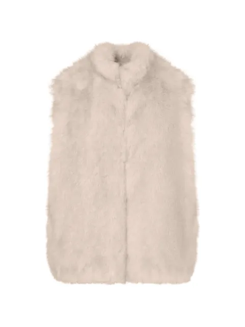 LIU JO faux-fur vest with belt Neutrals WF6203E1136