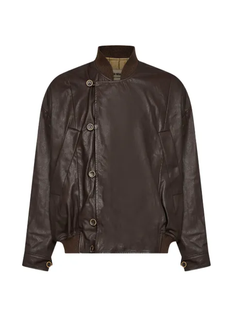 Uma Wang Jovan off-centre button-placket jacket Brown UM6563