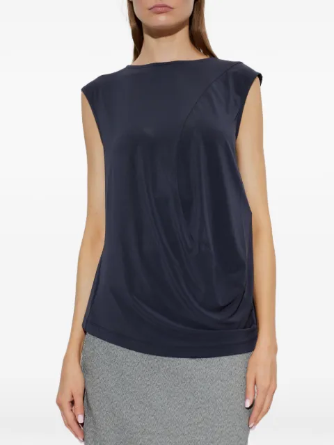 Issey Miyake draped sleeveless top Blue IM68JK2020