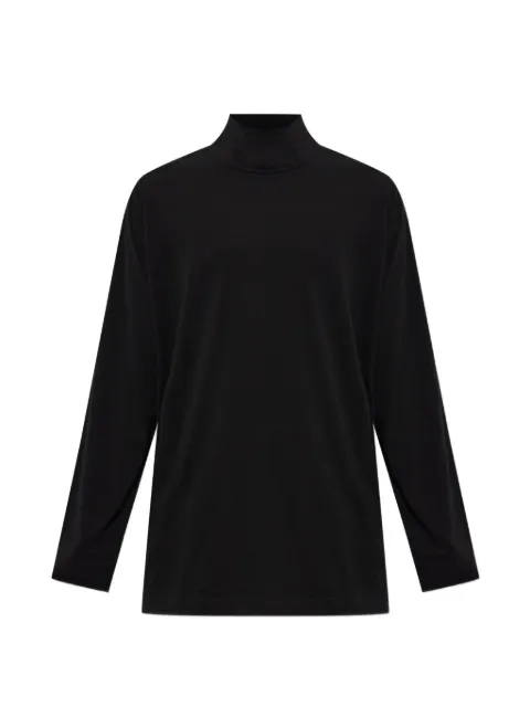 Yohji Yamamoto stand-up collar long-sleeve T-shirt Black HWT040700