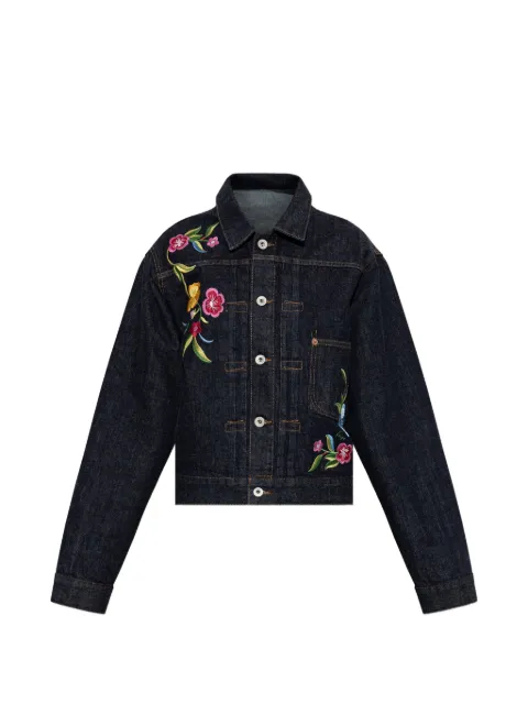 Kenzo floral-motif denim jacket Blue FG62DV2676U1