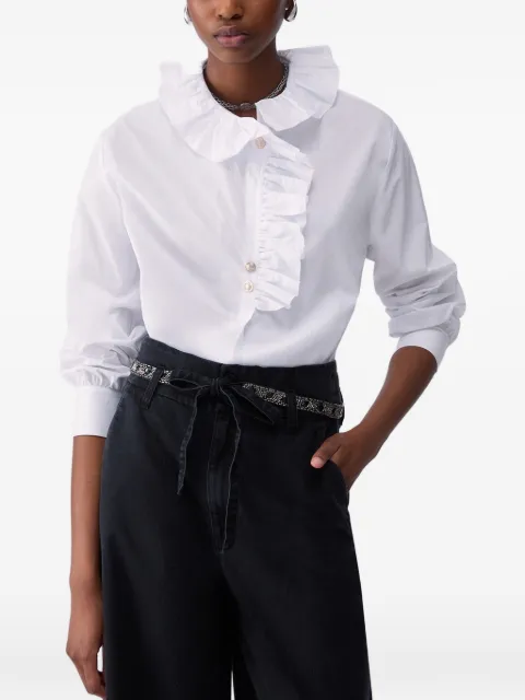 LIU JO poplin shirt with ruffles White WF6268T741A