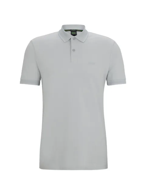 BOSS logo-embroidered polo shirt Grey 50507583