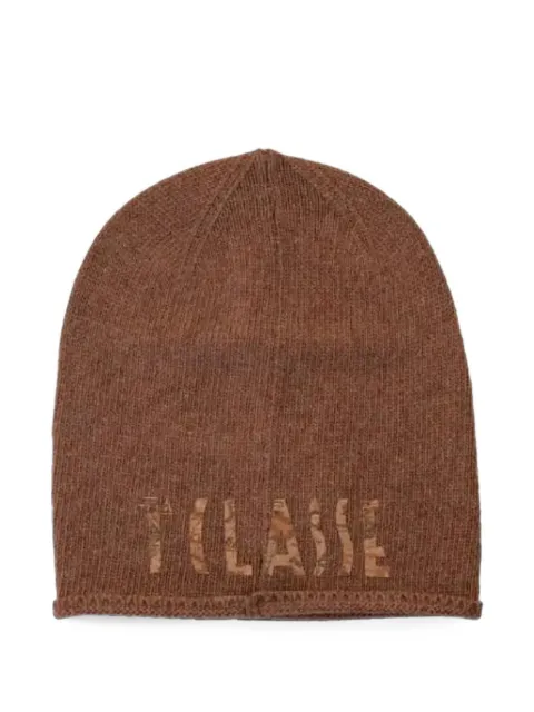 ALVIERO MARTINI 1° CLASSE logo-print knitted beanie hat Brown C04116980945