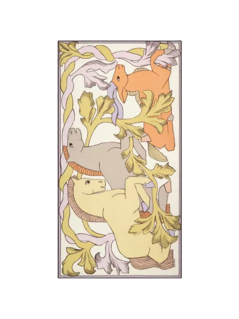 Inoui Editions horse-print scarf White ET221CA00