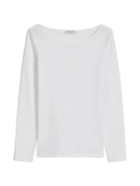 Marc O'Polo slub-effect boat-neck T-shirt White 5000009478