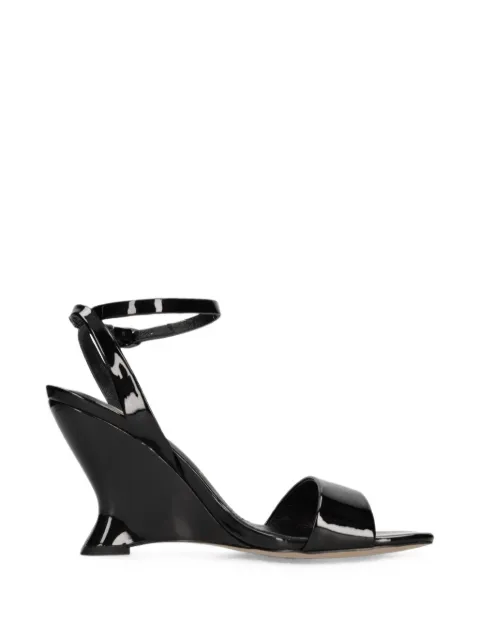 EMANUELLE VEE open-toe leather sandals Black 22811S067BLACK