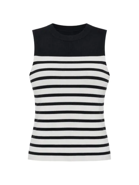 Semicouture striped sleeveless tank top Black S4SA34