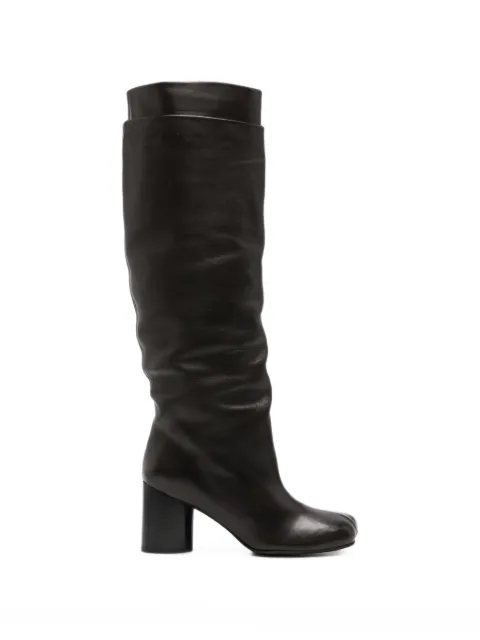 Liska square-toe block-heel boots Brown DEL02PORTOSUOLANEROTACCOTDM