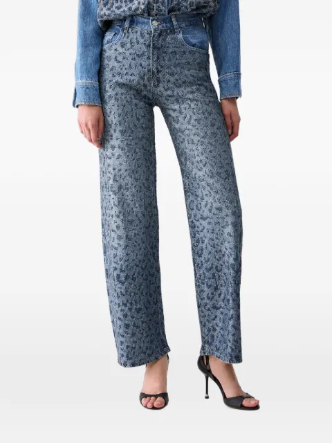 LIU JO straight-leg jeans with animal print Blue UF6166D0394