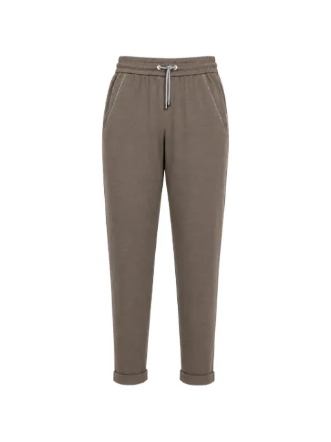 Brunello Cucinelli cotton silk joggers Brown MD828SB899C8227