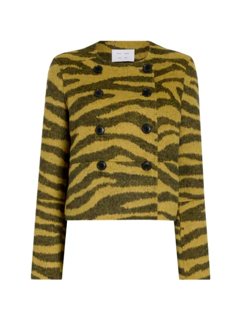 Proenza Schouler White Label Courtney zebra-jacquard jacket Yellow WL2642163AW170