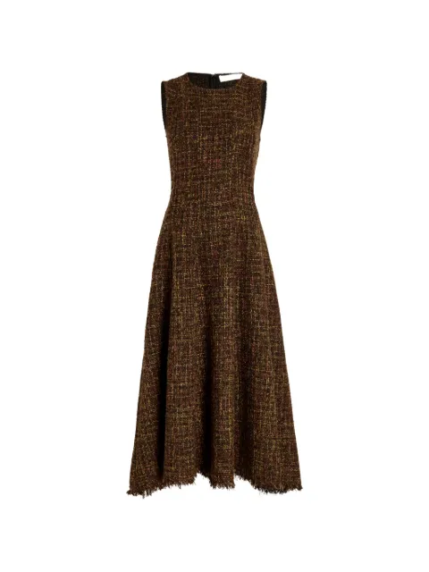 Proenza Schouler White Label Beatrix frayed tweed midi dress Brown WL2643702AY226