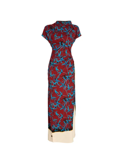 Proenza Schouler Anais dress in printed stretch cady Red R2643002BYP376