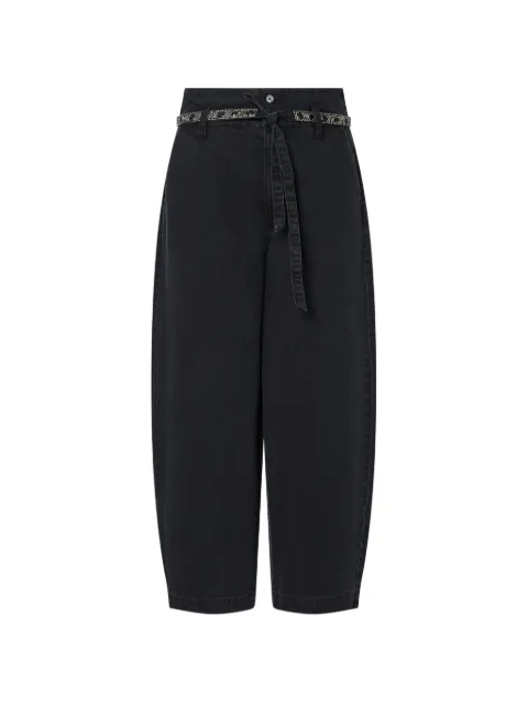 LIU JO balloon-trousers with embroidered-belt Black UF6202D0372