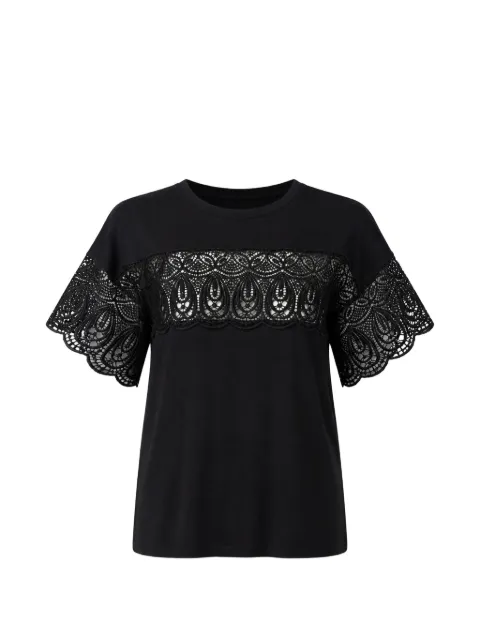kaos lace-panelled short-sleeve T-shirt Black SPJMA008