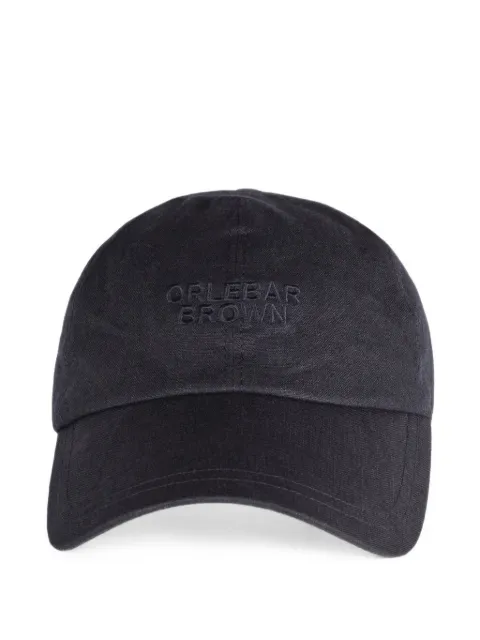 Orlebar Brown Barney embroidered linen baseball cap Grey 282505