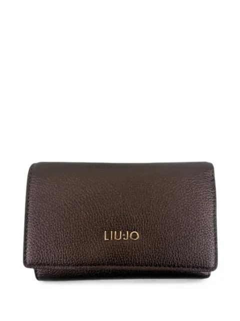 LIU JO logo-plaque trifold wallet Brown AF6172E1019