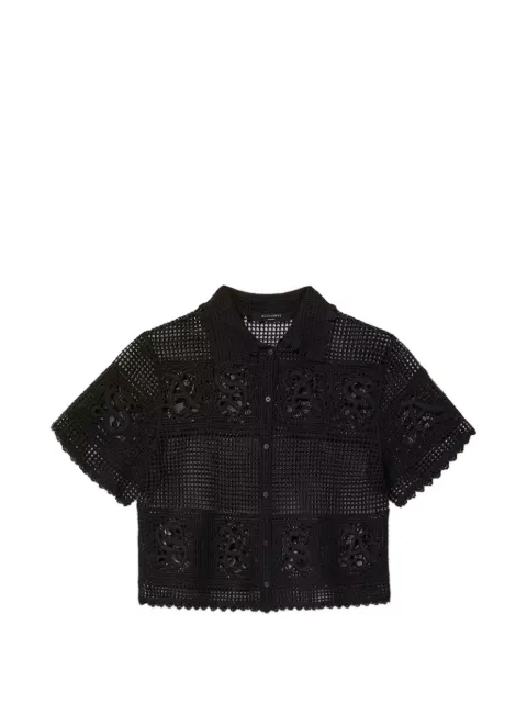 AllSaints Kyra scalloped-edge shirt Black W056KE
