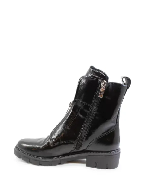 ARA patent-finish zip-front ankle boots Black 122313068