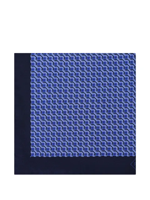 Pal Zileri geometric-pattern silk scarf Blue Z300V88NT905