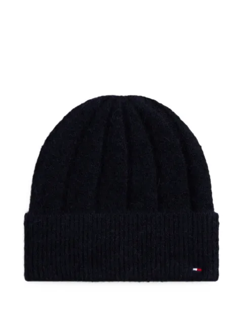 Tommy Hilfiger Flag ribbed beanie hat Blue AW0AW17779