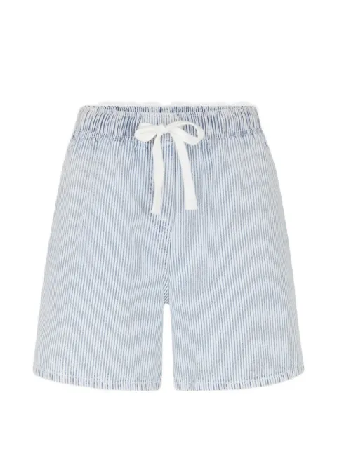 Juvia Maila striped denim mini shorts White 83626437312