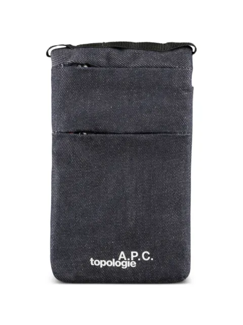 A.P.C. x Topologie denim logo-print messenger bag Blue COHDPM61959IAI