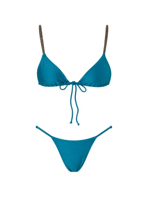 ME FUI crystal-embellished triangle bikini Blue MF26SW0120