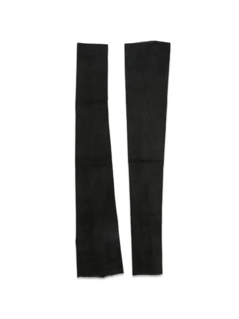 Isabel Benenato suede fingerless gloves Black DL12F26