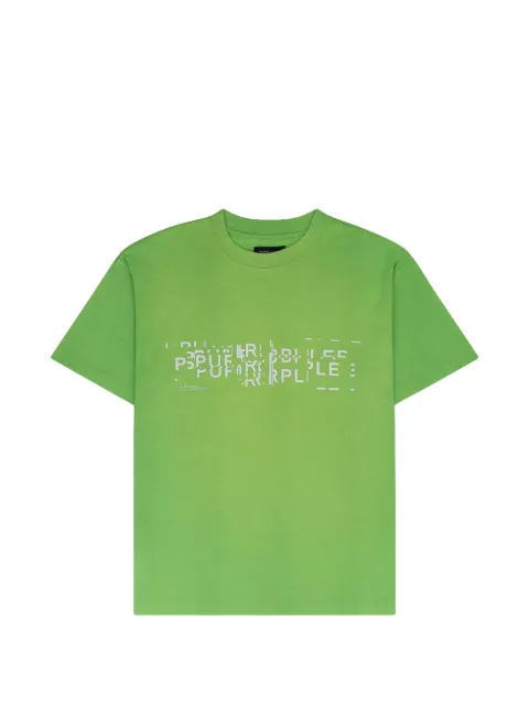 Purple Brand textured Glitch T-shirt Green P104JGFG224