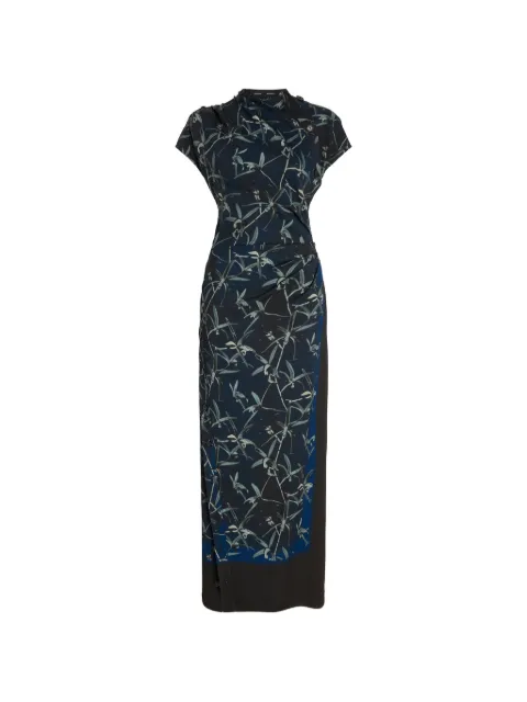Proenza Schouler Anais dress in printed stretch cady Blue R2643002BYP376