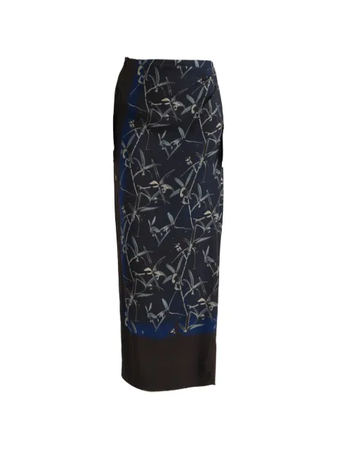 Proenza Schouler Anais skirt in printed stretch cady Blue R2645007BYP376
