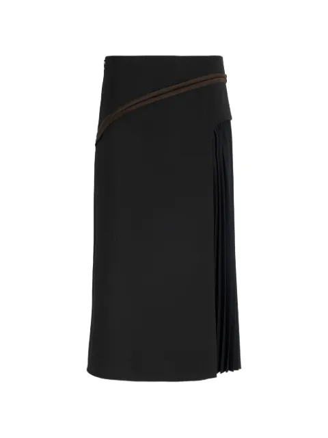 Proenza Schouler Justine skirt in bonded wool satin Black R2645006BW002E