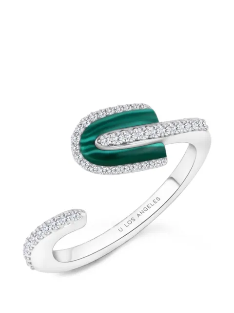 U LOS ANGELES U Solo malachite and diamond ring Silver 171350