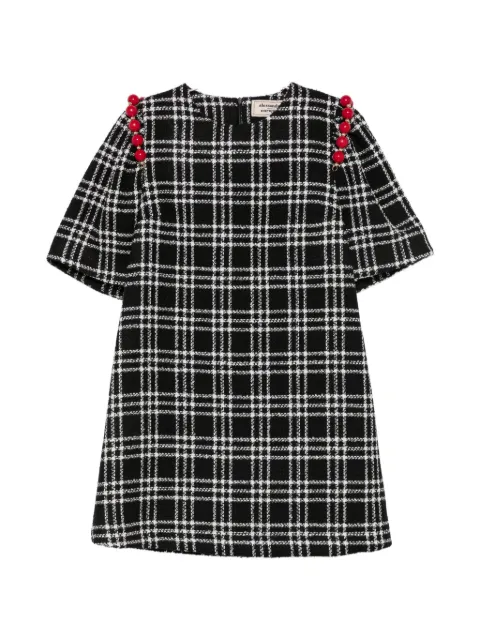 alessandro enriquez bead-embellished checked mini dress Black W6ED125JQ